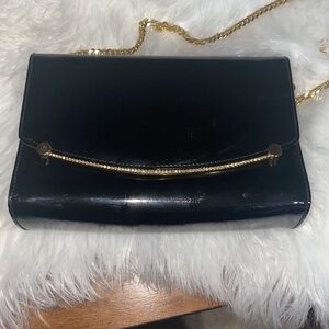 Bally Italian vintage black patent leather purse. GUC